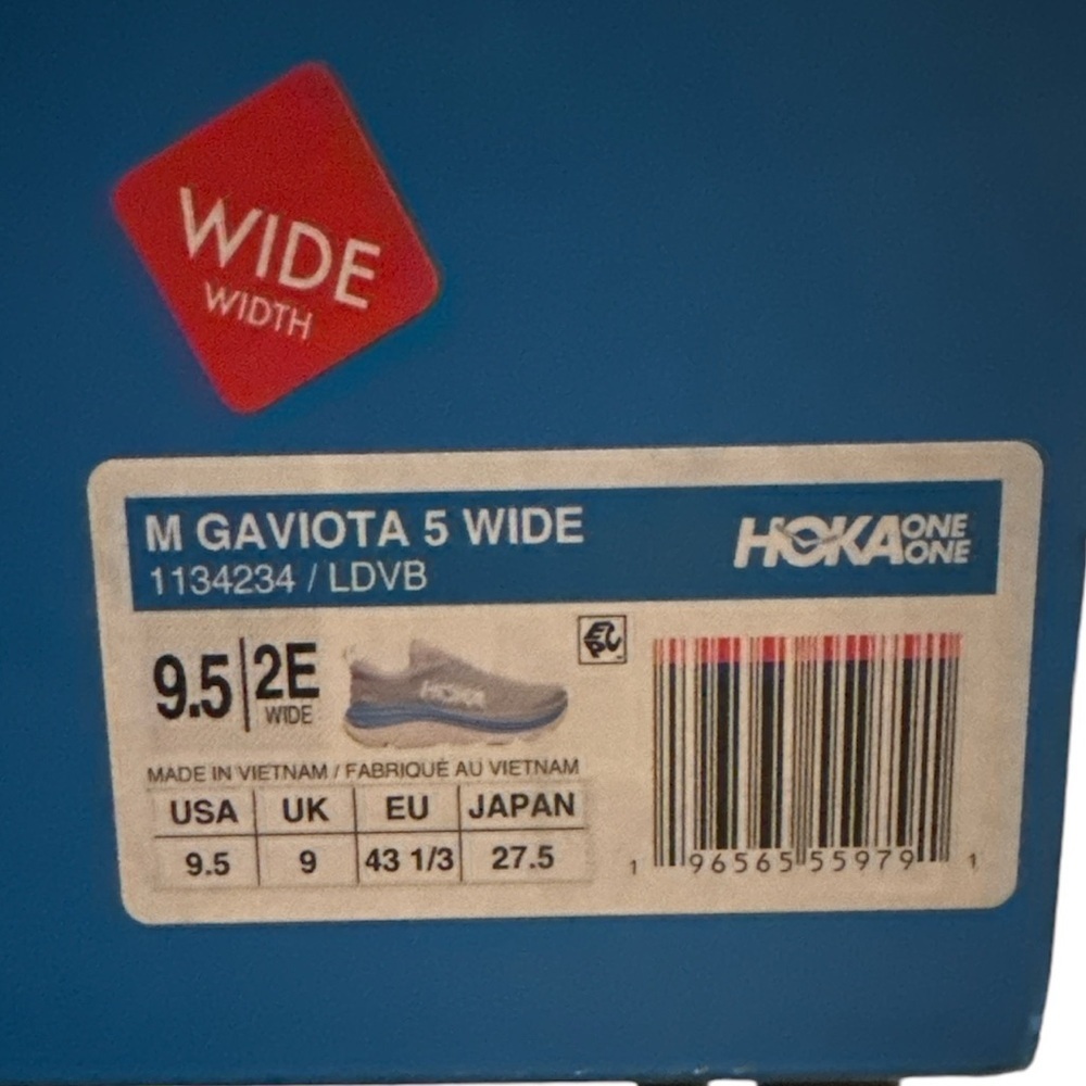 SOLD - HOKA One One Gaviota 5 men’s size 9.5 Wide in grey and blue - Picture 3 of 10
